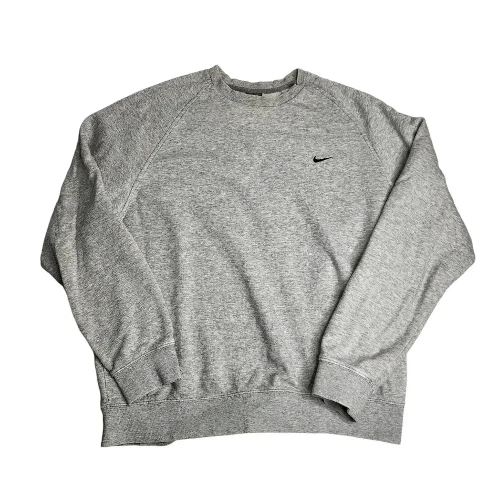 Vintage‎ Nike Swoosh Crewneck Sweatshirt Silver Tag Size Large Gray